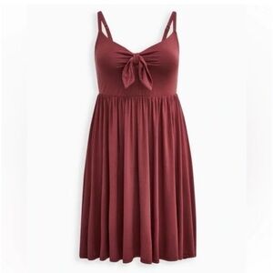 Torrid Soft Rose mauve purple bow Knot Front super soft Dress 3 3x 22/24 NWT